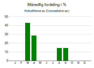 Krokodillemos sp. - månedlig fordeling