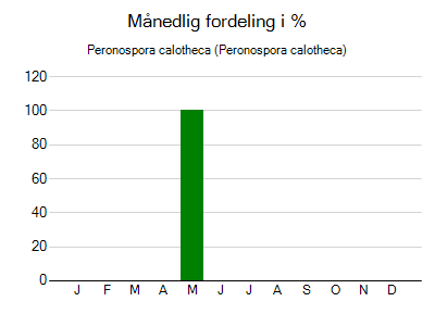 Peronospora calotheca - månedlig fordeling