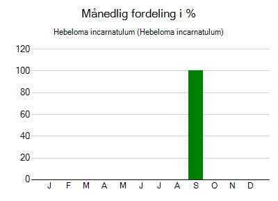 Hebeloma incarnatulum - månedlig fordeling