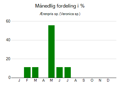 Ærenpris sp. - månedlig fordeling