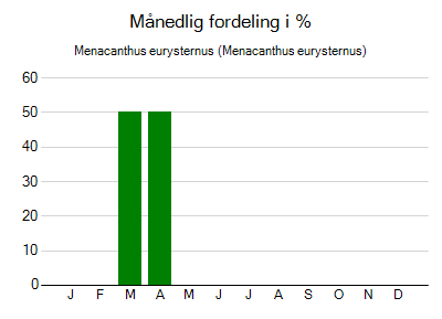 Menacanthus eurysternus - månedlig fordeling