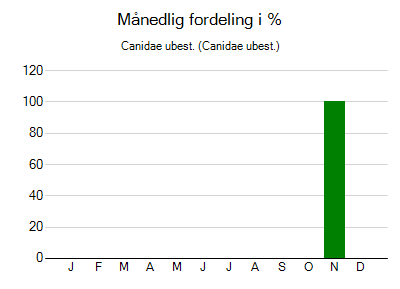 Canidae ubest. - månedlig fordeling