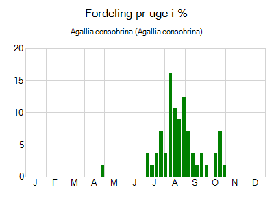 Agallia consobrina - ugentlig fordeling