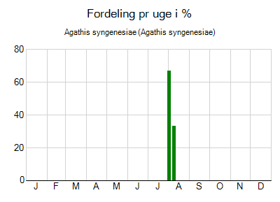 Agathis syngenesiae - ugentlig fordeling