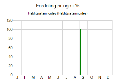 Hablitzia tamnoides - ugentlig fordeling