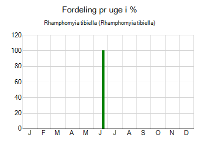 Rhamphomyia tibiella - ugentlig fordeling