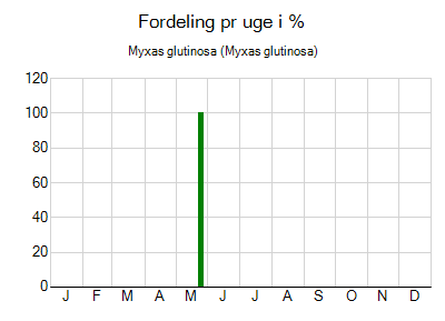 Myxas glutinosa - ugentlig fordeling