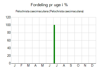 Pelochrista caecimaculana - ugentlig fordeling