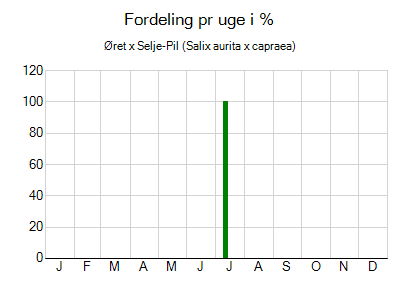 Øret x Selje-Pil - ugentlig fordeling