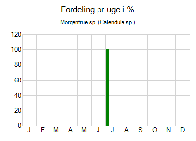 Morgenfrue sp. - ugentlig fordeling