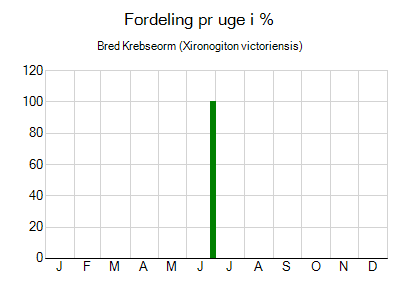 Bred Krebseorm - ugentlig fordeling