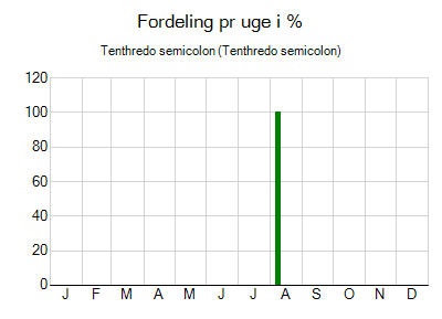 Tenthredo semicolon - ugentlig fordeling