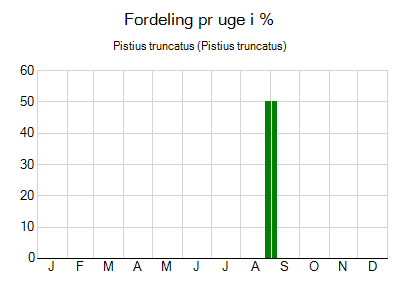 Pistius truncatus - ugentlig fordeling