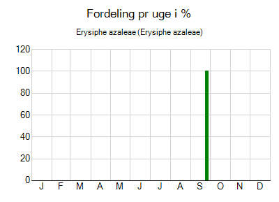 Erysiphe azaleae - ugentlig fordeling