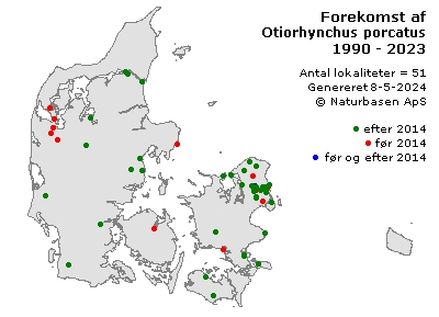 Otiorhynchus porcatus - udbredelseskort