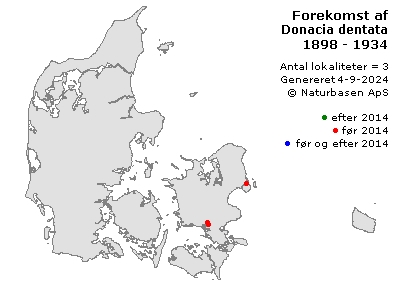 Donacia dentata - udbredelseskort