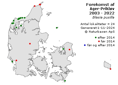 Ager-Prikløv - udbredelseskort