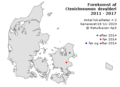 Ctenichneumon devylderi - udbredelseskort