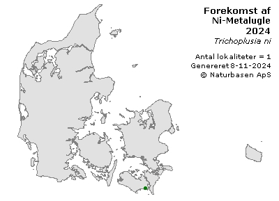 Ni-Metalugle - udbredelseskort