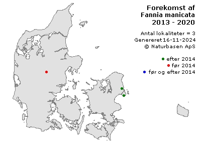 Fannia manicata - udbredelseskort