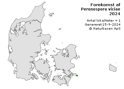 Peronospora viciae - udbredelseskort