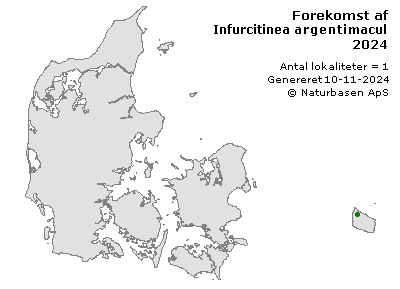 Infurcitinea argentimaculella - udbredelseskort