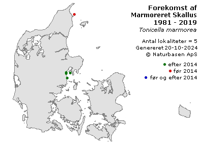 Marmoreret Skallus - udbredelseskort