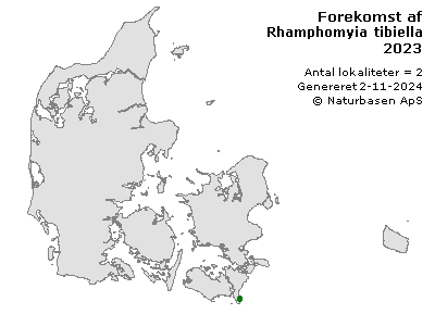 Rhamphomyia tibiella - udbredelseskort