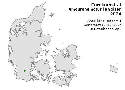 Amauronematus longiserra - udbredelseskort