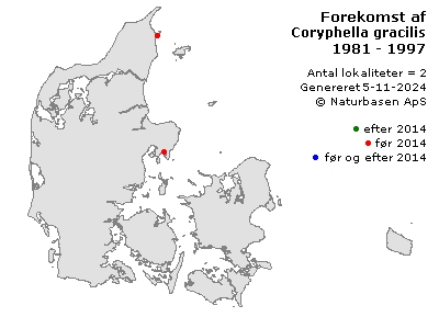 Coryphella gracilis - udbredelseskort