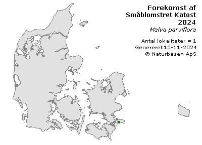 Småblomstret Katost - udbredelseskort