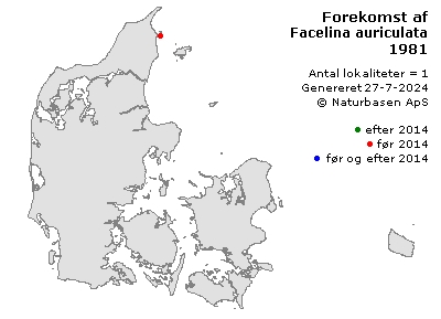 Facelina auriculata - udbredelseskort