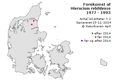 Hieracium rebildense - udbredelseskort