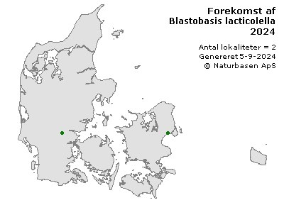 Blastobasis lacticolella - udbredelseskort