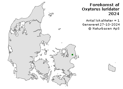 Oxytorus luridator - udbredelseskort