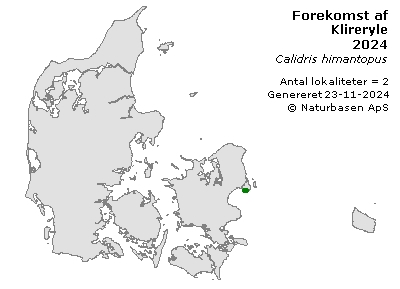 Klireryle - udbredelseskort