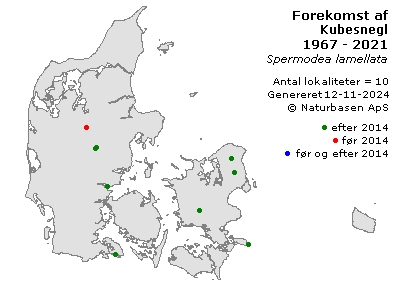 Kubesnegl - udbredelseskort