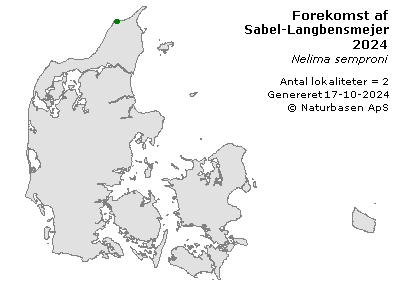 Sabel-Langbensmejer  - udbredelseskort