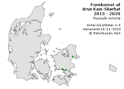 Brun Kam-Skørhat - udbredelseskort