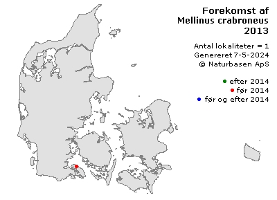 Mellinus crabroneus - udbredelseskort