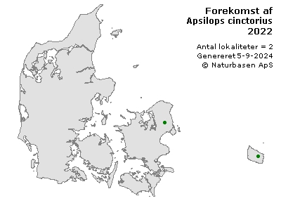 Apsilops cinctorius - udbredelseskort