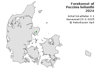 Puccinia helianthi - udbredelseskort