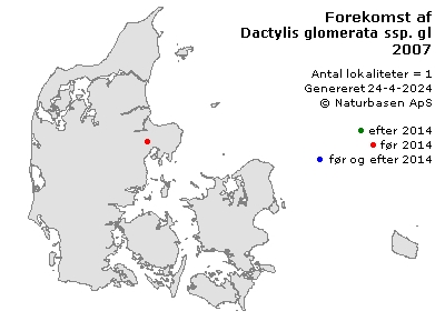 Dactylis glomerata ssp. glomerata x glomerata ssp. lobata - udbredelseskort