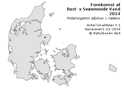 Rust- x Svømmende Vandaks - udbredelseskort