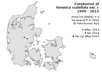 Veronica scutellata var. scutellata - udbredelseskort