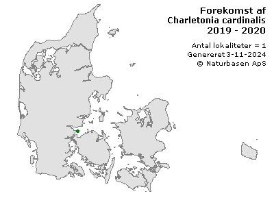 Charletonia cardinalis - udbredelseskort