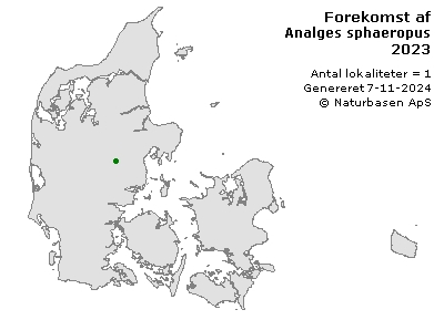 Analges sphaeropus - udbredelseskort