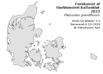 Storblomstret Ballonklokke - udbredelseskort