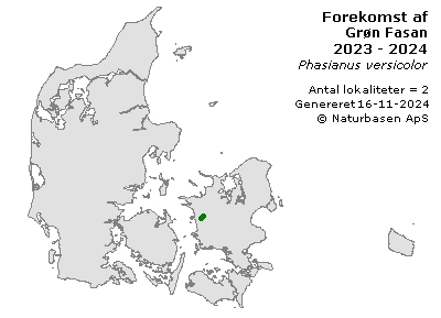 Grøn Fasan - udbredelseskort