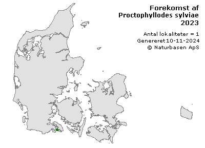 Proctophyllodes sylviae - udbredelseskort